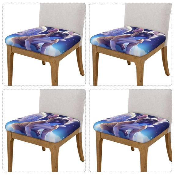 Lsque Night Sky Winged French Bulldog Printed Square Couch Cushion Covers, Floral Sofa Cushion Covers Replacement, Stretch Couch Covers for Couch-16.9in