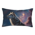 thumbnail image 1 of Lsque Night Sky Wolf Pattern Pillow Case – Soft & Cozy Throw Pillow Cover, Hypoallergenic Cushion Case for Sleeping Women with Envelope Closure-14"x20", 1 of 6