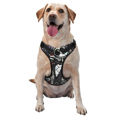 Lsque The Nightmare Before Christmas Dog Harness, No-Pull Pet Harness with 2 Leash Clips, Adjustable Soft Padded Dog Vest with Easy Control Handle for Large Dogs-Small