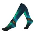 thumbnail image 1 of Lsque Northern Lights Pattern Sport Compression Socks for Men & Women 15-20 mmHg Knee High Nurse Pregnant Running Medical and Travel Athletic, 1 of 6