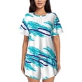 thumbnail image 1 of Lsque Northern Lights Pattern Women's Short-Sleeved Pajama Set - 2 Piece Soft and Lightweight Sleepwear Set-3X-Large, 1 of 6