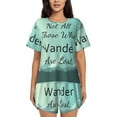 thumbnail image 1 of Lsque Not All Those Who Wander Are Lost1 Women's Short-Sleeved Pajama Set - 2 Piece Soft and Lightweight Sleepwear Set-4X-Large, 1 of 9
