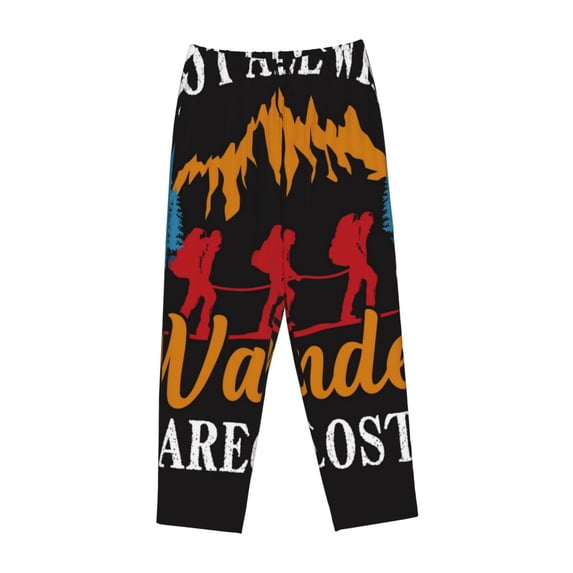 Lsque Not All Who Wander Are Lost Hiking Print Women's Pajama Pants, Lounge Pant - Comfortable Home Wear,Elastic Waistband, Stylish Design-X-Large