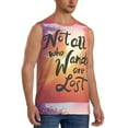 thumbnail image 1 of Lsque Not All Who Wander Are Lost Print Men's Cotton Blend Sleeveless Muscle Shirts (S-3XL)- Moisture Wicking, Odor Protection, UPF 30+,3X-Large, 1 of 8