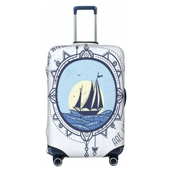 Lsque Not All Who Wander Are Lost2 Printed Luggage Cover, Travel Luggage Protector,Scratch and Dirt Resistant, Fits 18-32 Inch Luggage - Medium