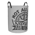 thumbnail image 1 of Lsque Not All Who Wander Are Lost2 pattern Laundry Hamper Basket, Tall Woven Rope Hamper Basket for Clothes, Lightweight Storage Basket, Collapsible Waterproof-Small, 1 of 8
