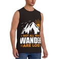 thumbnail image 1 of Lsque Not All Who Wander Are Lost4 Print Men's Cotton Blend Sleeveless Muscle Shirts (S-3XL)- Moisture Wicking, Odor Protection, UPF 30+,X-Large, 1 of 8