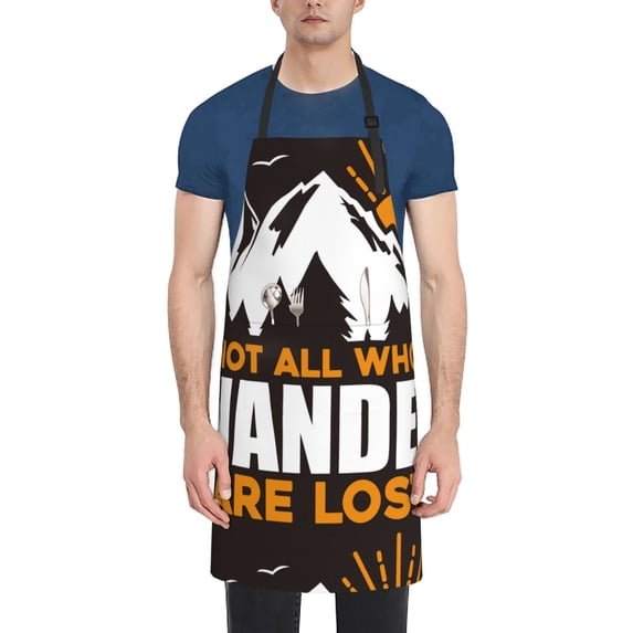 Lsque Not All Who Wander Are Lost4 Waterproof Apron Chef Aprons for Men Heavy Duty Chemical Work Apron Extra Long Grilling Aprons with Adjustable Bib Apron