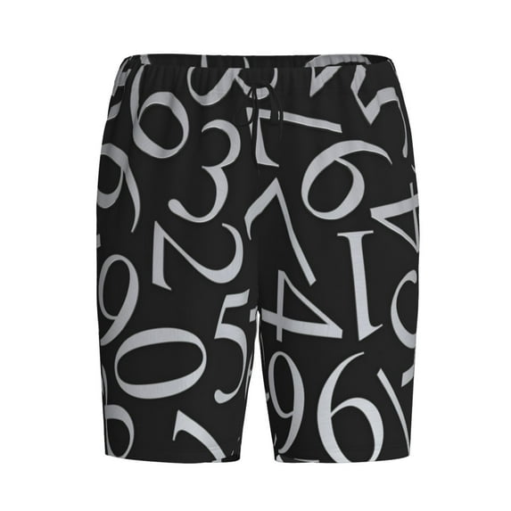 Lsque Numbers Mens Sleep Pajama Shorts,Short Pajama Pants, Cotton Ultra-Soft Knit-XX-Large