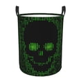 thumbnail image 1 of Lsque Numbers Skull Pattern Laundry Hamper Basket, Tall Woven Rope Hamper Basket for Clothes, Lightweight Storage Basket, Collapsible Waterproof-Small, 1 of 6