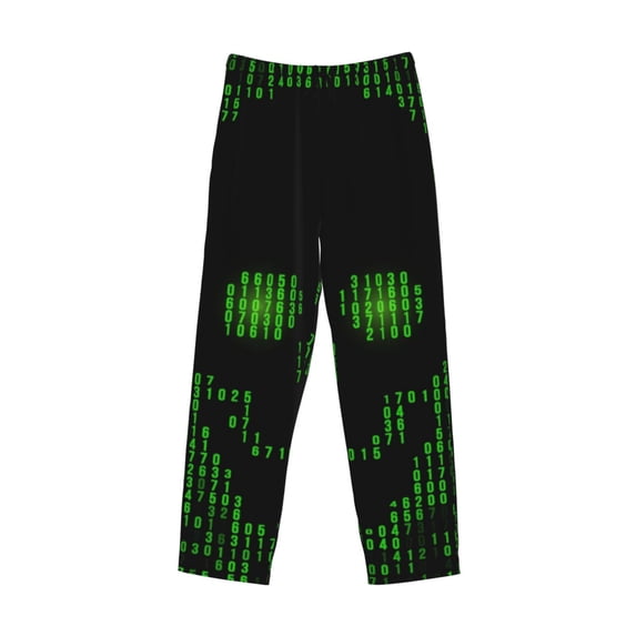 Lsque Numbers Skull Print Men's Pajama Pants, Lounge Pant - Comfortable Home Wear,Elastic Waistband, Stylish Design-XX-Large