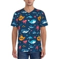 thumbnail image 1 of Lsque Ocean Floor Animals Pattern Mens Polo Golf Shirts Funny Graphics Shorts Sleeve Button Shirts Baseball T-shirt-Large, 1 of 7