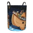 thumbnail image 1 of Lsque Ocean Scene with Noah's Ark pattern Laundry Hamper Basket, Tall Woven Rope Hamper Basket for Clothes, Lightweight Storage Basket, Collapsible Waterproof-Medium, 1 of 8