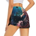 thumbnail image 1 of Lsque Ocean Seahorse Printed Women's Running Shorts with Liner Pockets,Elastic Quick Dry Workout Athletic Gym Yoga Shorts,Womens High Waist Shorts-Large, 1 of 9
