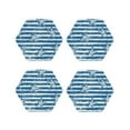 thumbnail image 1 of Lsque Ocean on Striped Pattern 4" Drink Coasters Set of 4, PVC Leather Absorbent Coasters, Table Coaster Set Decorative Coffee Cup Coasters Housewarming Gift -Hexagon, 1 of 6