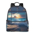 thumbnail image 1 of Lsque Ocean View Bedroom Pattern Backpack – School Travel Canvas Daypack with Ergonomic Padded Straps, Multiple Compartments & Leather Handle, 1 of 5