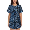 thumbnail image 1 of Lsque Octopus Pattern Women's Short-Sleeved Pajama Set - 2 Piece Soft and Lightweight Sleepwear Set-X-Large, 1 of 6