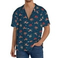 thumbnail image 1 of Lsque Octopus Print Men's Cuban Collar Short Sleeve Shirt Summer Beachwear Casual Button Down Fashionable Vacation Leisure Shirt-X-Large, 1 of 5