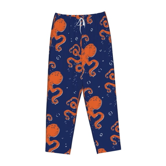 Lsque Octopus Print Women's Pajama Pants, Lounge Pant - Comfortable Home Wear,Elastic Waistband, Stylish Design-Large