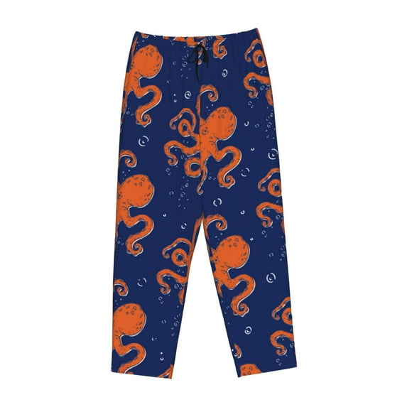 Lsque Octopus Print Women's Pajama Pants, Lounge Pant - Comfortable Home Wear,Elastic Waistband, Stylish Design-Small