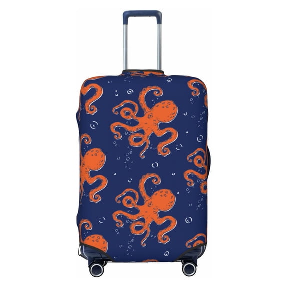 Lsque Octopus Printed Luggage Cover, Travel Luggage Protector,Scratch and Dirt Resistant, Fits 18-32 Inch Luggage - Large