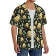 thumbnail image 1 of Lsque Octopuses And Leaves print Men's Cuban Collar Short Sleeve Shirt Summer Beachwear Casual Button Down Fashionable Vacation Leisure Shirt-3X-Large, 1 of 7