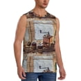 thumbnail image 1 of Lsque Oil Lamp Coffee Beans Print Men's Cotton Blend Sleeveless Muscle Shirts (S-3XL)- Moisture Wicking, Odor Protection, UPF 30+,Large, 1 of 8