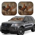 thumbnail image 1 of Lsque Oil Painting Chicken And Duck 2 PCS Windshield Sun Shade | CarFoldable Window Covers | Car Accessories Reflect UV for Universal Cars SUV Truck | Large, 1 of 7