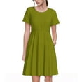 thumbnail image 1 of Lsque Olive Print Women's Casual Dress T-Shirt Summer Short Sleeve Scoop Neck Swing Dresses, 1 of 6