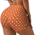 thumbnail image 1 of Lsque Orange And White Polka Dot Pattern High Waisted Biker Shorts for Women-Tummy Control Fitness Athletic Workout Running Yoga Gym Shorts,Moisture-Wicking-XX-Large, 1 of 9