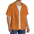 thumbnail image 1 of Lsque Orange Glitter print Men's Cuban Collar Short Sleeve Shirt Summer Beachwear Casual Button Down Fashionable Vacation Leisure Shirt-4X-Large, 1 of 7