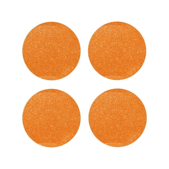 Lsque Orange Glitter2 Pattern 4" Drink Coasters Set of 4, PVC Leather Absorbent Coasters, Table Coaster Set Decorative Coffee Cup Coasters Housewarming Gift -Round Shape