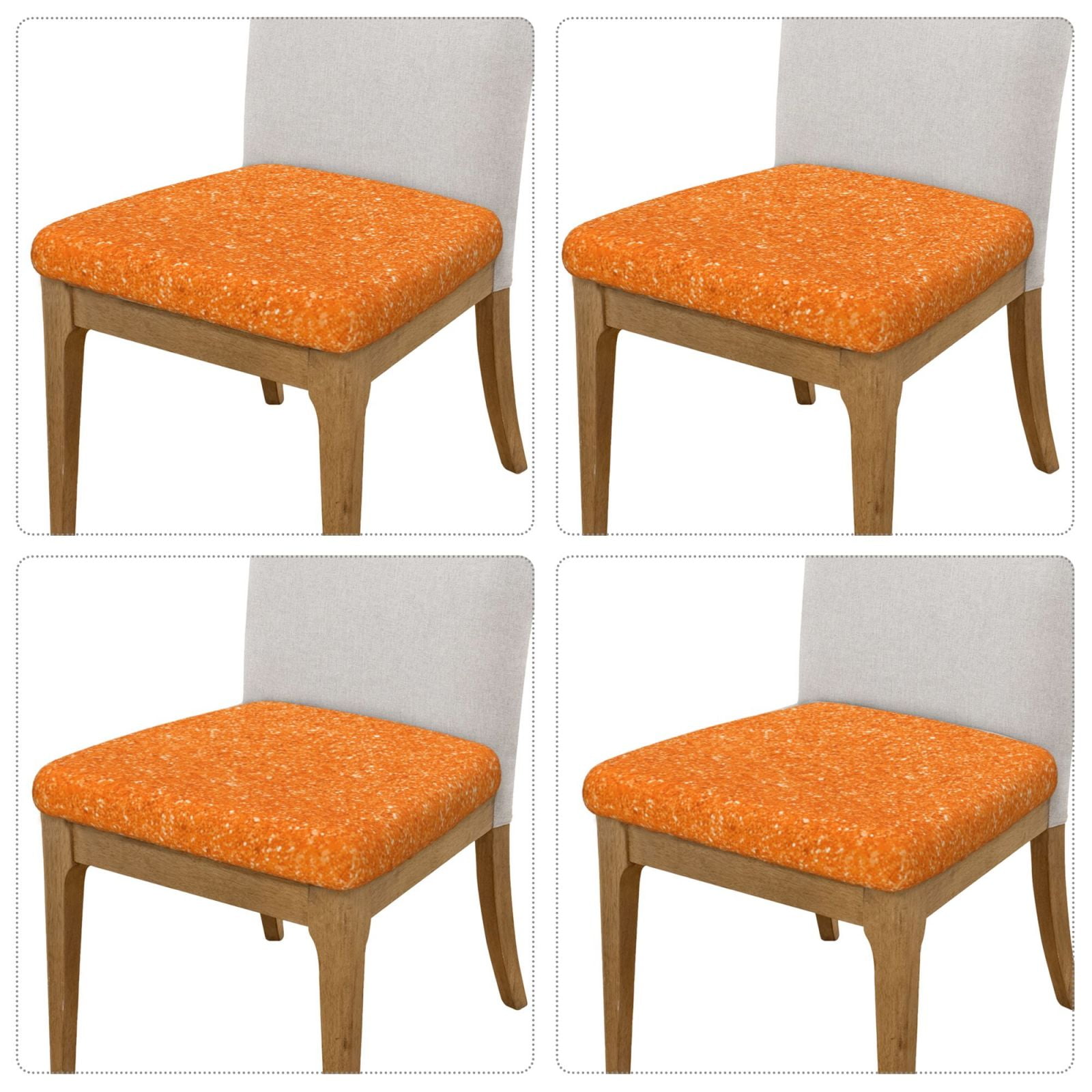 Lsque Orange Glitter2 Printed Square Couch Cushion Covers, Floral Sofa ...