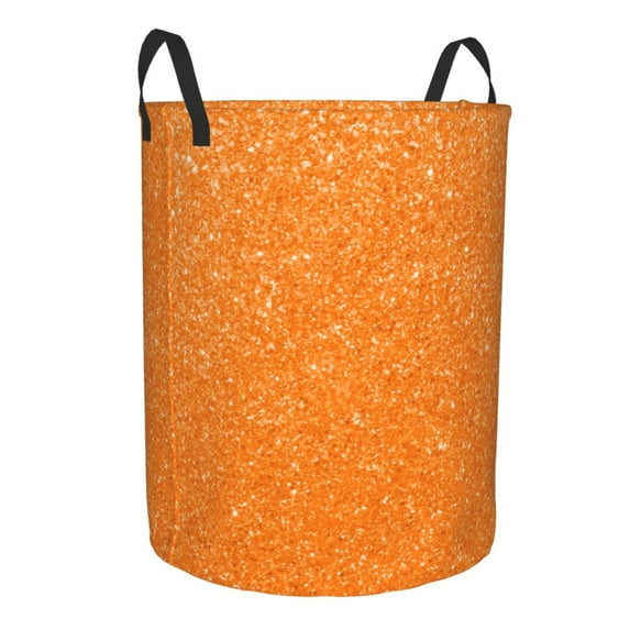 Lsque Orange Glitter2 pattern Laundry Hamper Basket, Tall Woven Rope Hamper Basket for Clothes, Lightweight Storage Basket, Collapsible Waterproof-Small