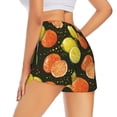 thumbnail image 1 of Lsque Orange Lemon Printed Women's Running Shorts with Liner Pockets,Elastic Quick Dry Workout Athletic Gym Yoga Shorts,Womens High Waist Shorts-, 1 of 9