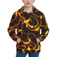 thumbnail image 1 of Lsque Orange Lightning Patten Youth Hoodie Sweatshirt Pullover with Kangaroo Pocket Boys and Girls Hoodie Warm Hoodie for Kids-Small, 1 of 6