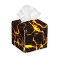 thumbnail image 1 of Lsque Orange Lightning Printed Tissue Box Cover Holder, Facial Paper Organizer Dispenser,Square with Bottom Belt, PVC Leather Decorative Organizer, 1 of 8