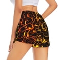 thumbnail image 1 of Lsque Orange Lightning Printed Women's Running Shorts with Liner Pockets,Elastic Quick Dry Workout Athletic Gym Yoga Shorts,Womens High Waist Shorts-Small, 1 of 9