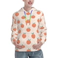 thumbnail image 1 of Lsque Orange Peach Pattern Casual Women's Hoodie,Hooded Sweatshirt with Kangaroo Pocket,Pullover Hoodie with Eye-catching Drawstrings-XX-Large, 1 of 7