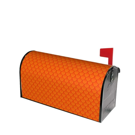 Lsque Orange Scales Mailbox Cover Standard Size ,Magnetic Mailbox Covers Post Wraps Letter Box Cover -21x18 in