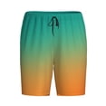 thumbnail image 1 of Lsque Orange To Teal Gradient1 Mens Sleep Pajama Shorts,Short Pajama Pants, Cotton Ultra-Soft Knit-Large, 1 of 9