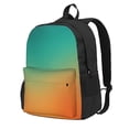 thumbnail image 1 of Lsque Orange To Teal Gradient1 Pattern Adult Backpack – Durable & Lightweight PU Canvas Storage Bag , 15” Laptop Compartment, and Multiple Pockets, 1 of 7