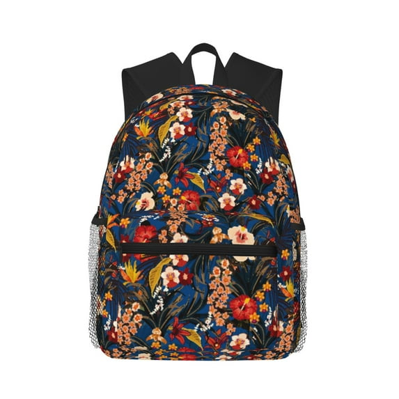 Lsque Orchids Flowers Classic Casual Backpack - Large Capacity Water-Resistant Backpack for School, Work, Travel, and Outdoor Activities