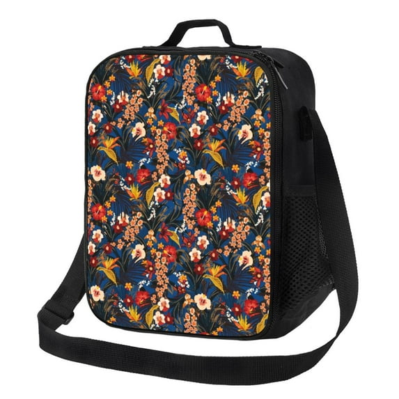Lsque Orchids Flowers Lunch Bag Lunch Box for Women Men Reusable Insulated Lunch Tote Bag,Leakproof Thermal Cooler Sack Food Handbags Case High Capacity
