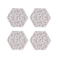 thumbnail image 1 of Lsque Orchids Flowers Pattern 4" Drink Coasters Set of 4, PVC Leather Absorbent Coasters, Table Coaster Set Decorative Coffee Cup Coasters Housewarming Gift -Hexagon, 1 of 6