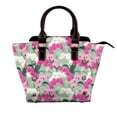 thumbnail image 1 of Lsque Orchids Flowers Pattern Leather Rivet Shoulder Bag – Elegant Genuine Leather & Microfiber PU Crossbody with Detachable Adjustable Strap, 1 of 5