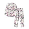 thumbnail image 1 of Lsque Orchids Flowers Pattern Long Sleeve Pajama Set for Men - Soft 2-Piece Sleepwear and Loungewear Set with Pockets, Comfy Nightwear-Small, 1 of 7