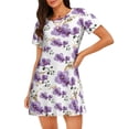 thumbnail image 1 of Lsque Orchids Flowers Pattern Nightgowns for Women Sleep Shirts Short Sleeve Nightshirt Pullover Nightdress Soft Sleepwear Relaxed Fit Nightdress, 1 of 6