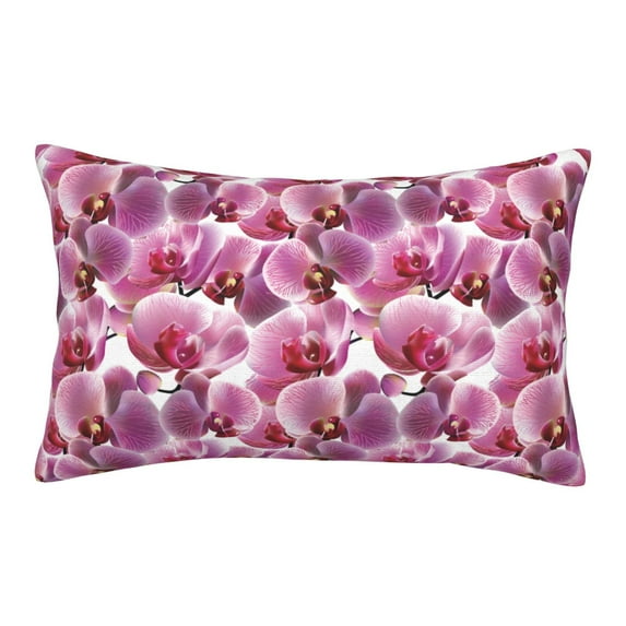 Lsque Orchids Flowers Pattern Pillow Case – Soft & Cozy Throw Pillow Cover, Hypoallergenic Cushion Case for Sleeping Women with Envelope Closure-14"x20"