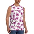 thumbnail image 1 of Lsque Orchids Flowers Print Men's Cotton Blend Sleeveless Muscle Shirts (S-3XL)- Moisture Wicking, Odor Protection, UPF 30+,3X-Large, 1 of 8